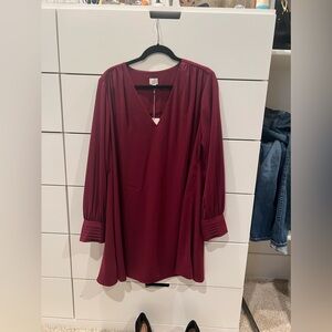 NWT burgundy shift dress.